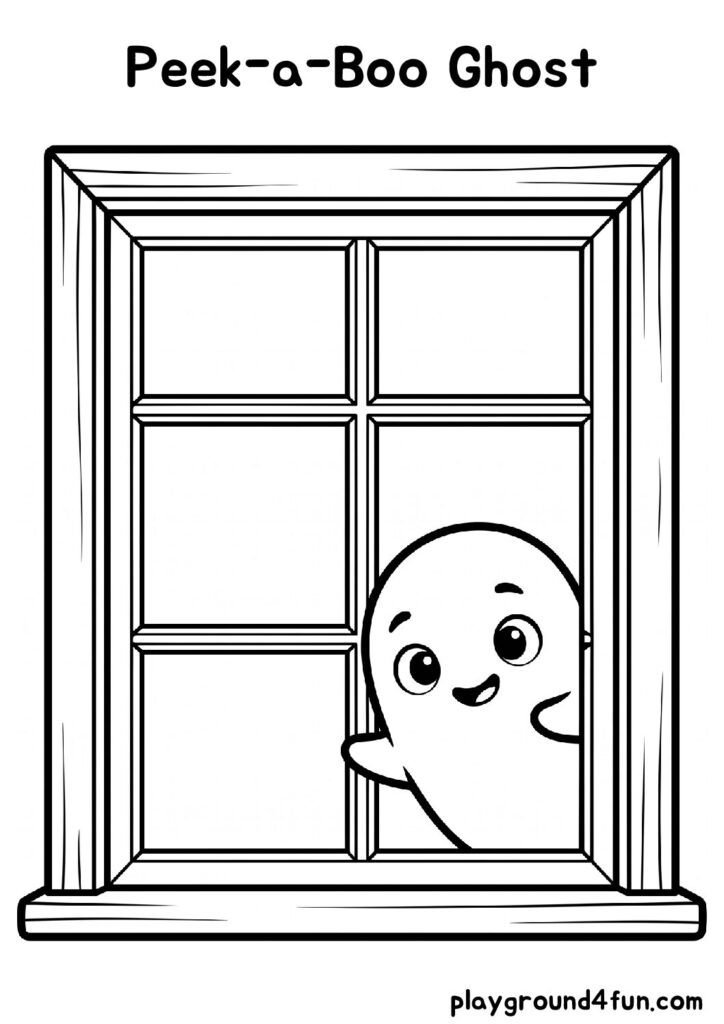 Peek-a-Boo Ghost Coloring Pages