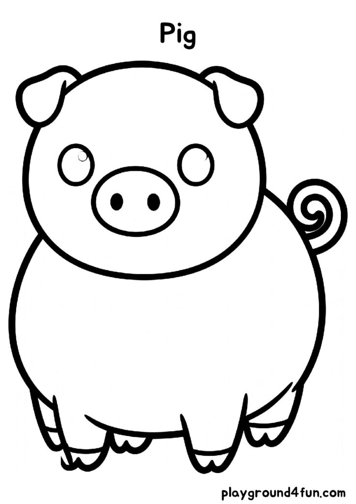 Bold and Easy Pig Coloring Pages