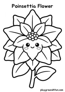 Coloring pages: Poinsettia Flower pdf