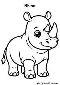 Coloring pages: Rhino pdf
