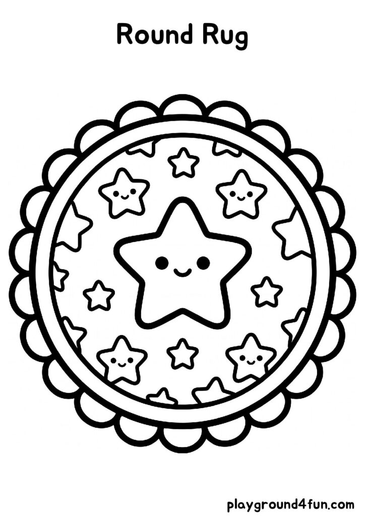 Round Rug Coloring Pages