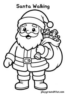 Coloring pages: Santa Walking pdf