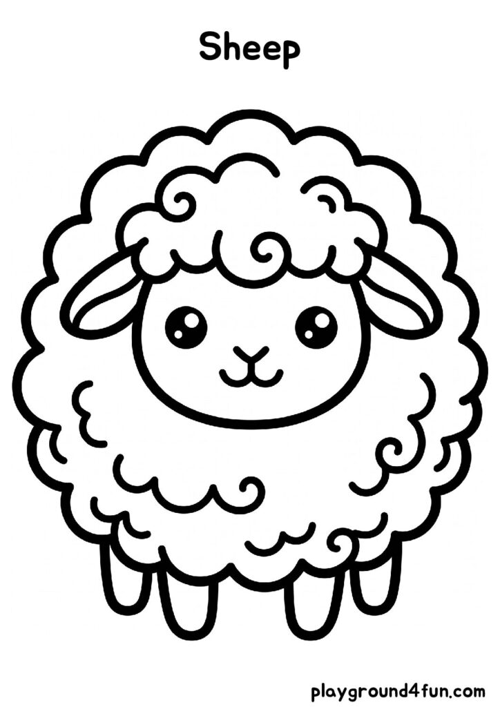 Bold and Easy Sheep Coloring Pages