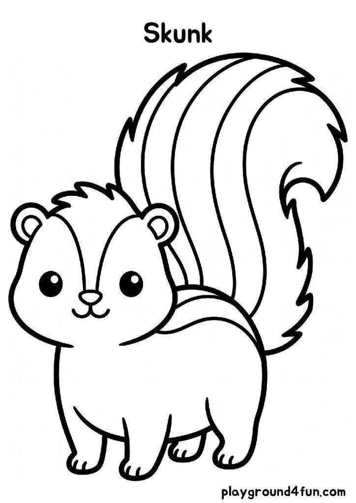 Bold and Easy Skunk Coloring Pages