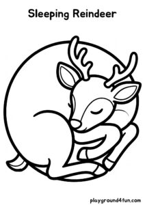 Coloring pages: Sleeping Reindeer pdf