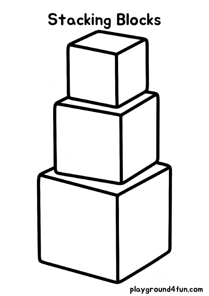 Stacking Blocks Coloring Pages