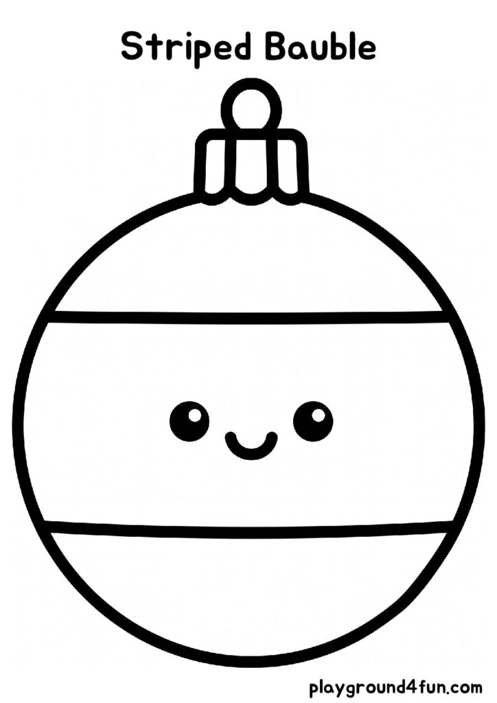 Bold and Easy Striped Bauble Coloring Pages