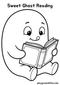 Coloring pages: Sweet Ghost Reading pdf