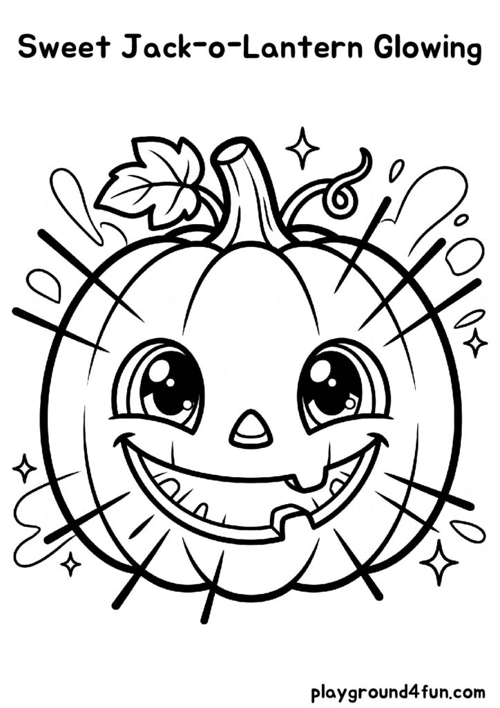 Sweet Jack-o-Lantern Glowing Coloring Pages