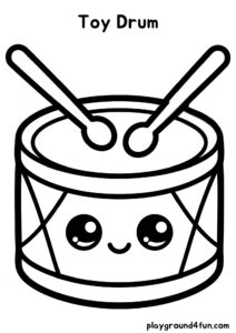 Coloring pages: Toy Drum pdf