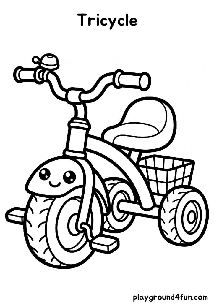 Bold and Easy Tricycle Coloring Pages