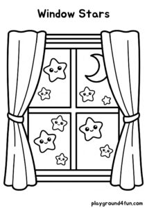 Coloring pages: Window Stars pdf
