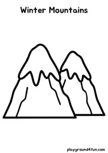 Coloring pages: Winter Mountains pdf