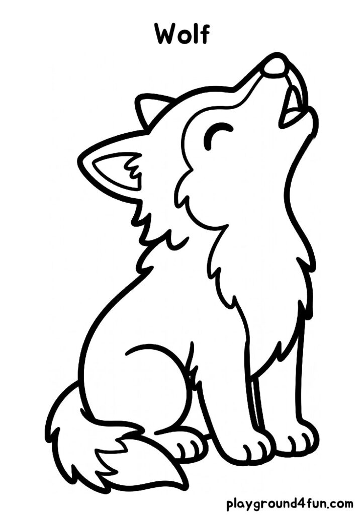 Bold and Easy Wolf Coloring Pages