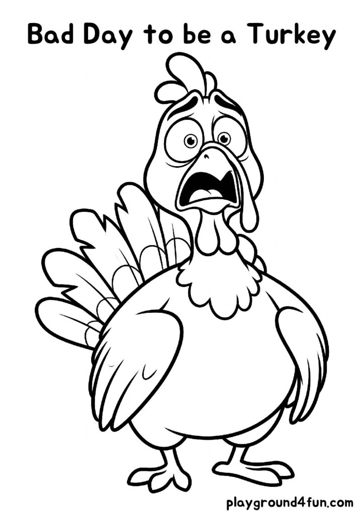 Bad Day to be a Turkey Coloring Pages