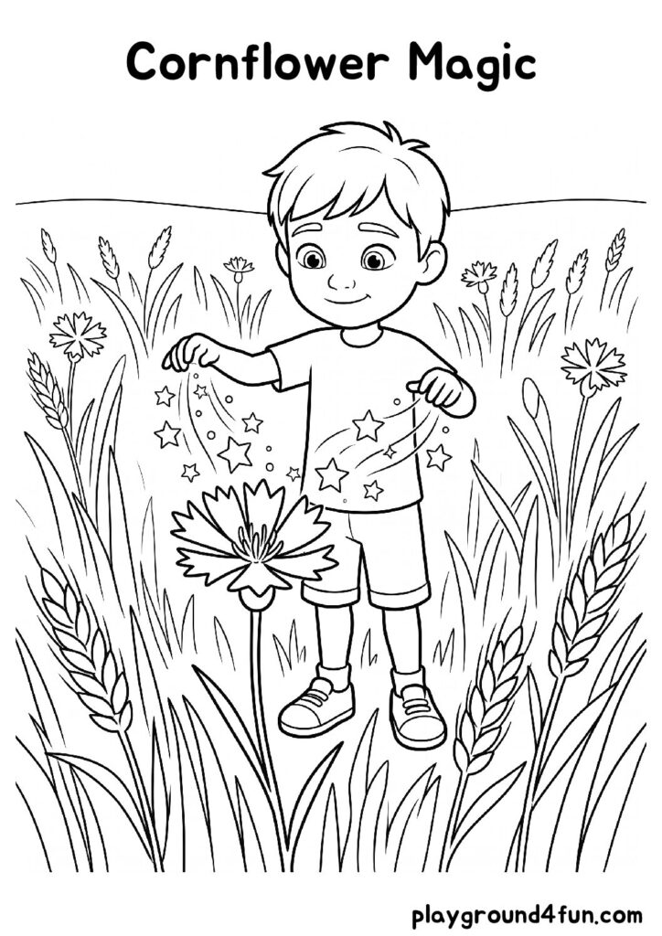 Cornflower Magic Coloring Pages