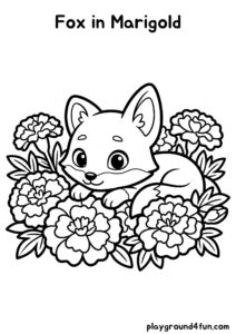 Coloring pages: Fox in Marigold pdf