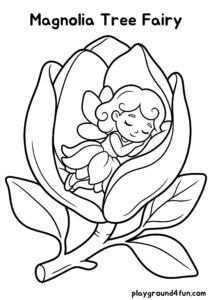 Coloring pages: Magnolia Tree Fairy pdf