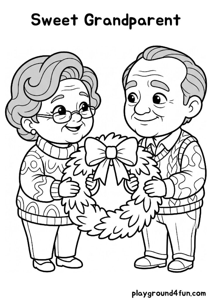 Sweet Grandparent Coloring Pages
