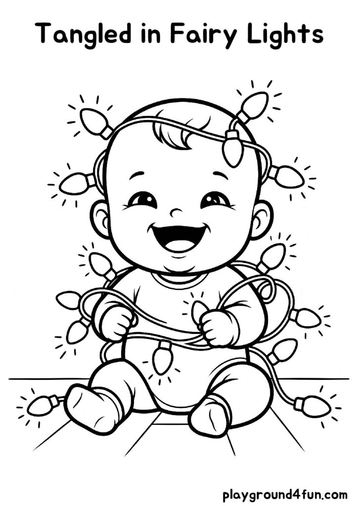 Tangled in Fairy Lights Coloring Pages