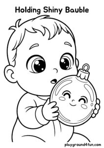 Coloring pages: Holding Shiny Bauble pdf