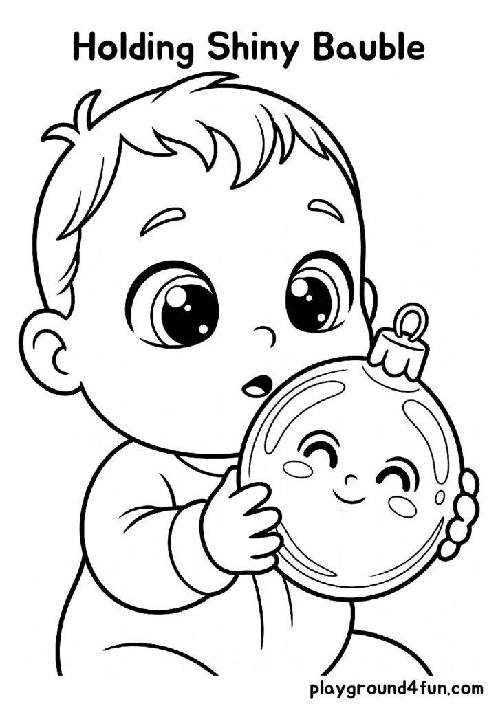 Holding Shiny Bauble Coloring Pages