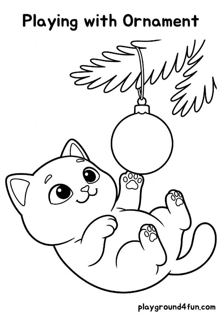 Playing with Ornament Coloring Pages